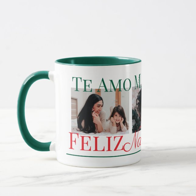 Spanish Unique Two Photo Christmas Gift for Mum  Mug (Left)
