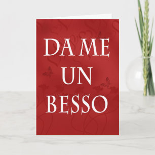 Spanish Valentine Card - Kiss Me In Spanish - Da M