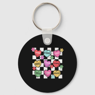 Spanish Valentine Conversation Heart Feliz San Val Key Ring