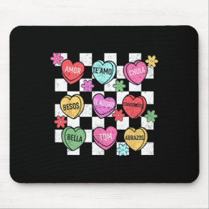 Spanish Valentine Conversation Heart Feliz San Val Mouse Mat