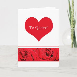 Spanish Valentine's Day Roses Holiday Card