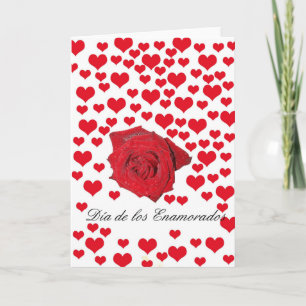 Spanish Valentine's Day Roses Holiday Card