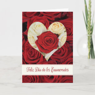 Spanish Valentine's Day Roses Holiday Card