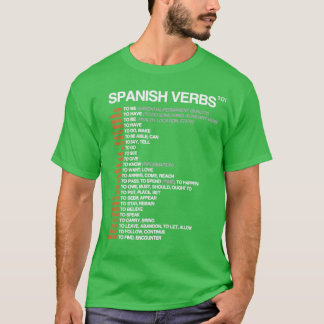 Spanish Verbs 101  Spanish Language  T-Shirt