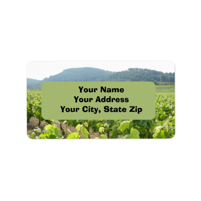 Spanish Vineyard Return Address Label (Front)