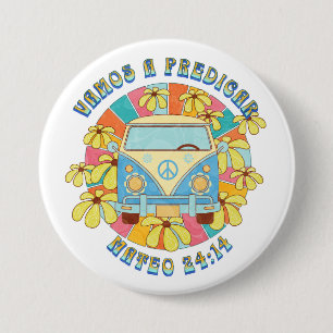 Spanish vintage style vamos a predicar  7.5 cm round badge