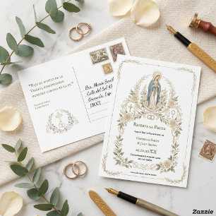 Spanish Virgin Mary Catholic Reserva la Fecha Postcard