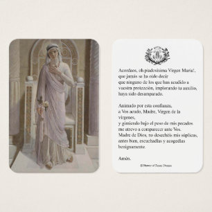 Spanish Virgin Mary Prayer Memorare Holy Card