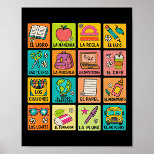 Spanish Vocabulary Back To School Maestra Bilingua Poster