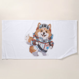 Spanish Water and wine Funny dog 1 Beach Towel