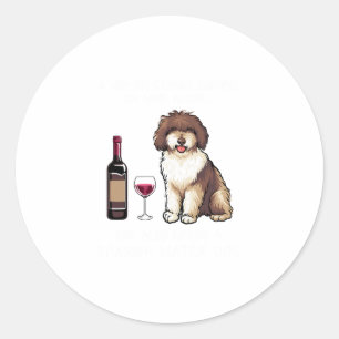 Spanish Water and wine Funny dog 1 Classic Round Sticker