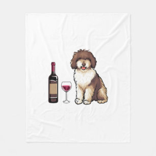 Spanish Water and wine Funny dog 1 Fleece Blanket