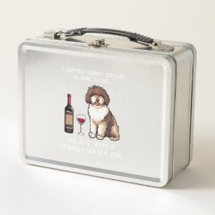 Spanish Water and wine Funny dog 1 Metal Lunch Box