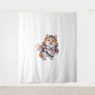 Spanish Water and wine Funny dog 1 Tapestry