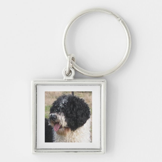 Spanish Water Dog b/w.png Key Ring (Front)