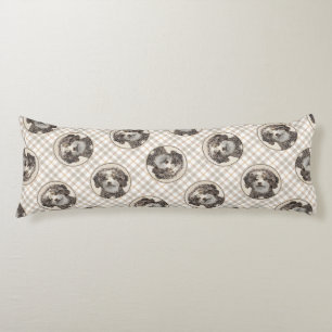 Spanish Water Dog Painting Brown Bicolor Dog Art Body Cushion