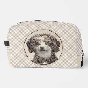 Spanish Water Dog Painting Brown Bicolor Dog Art Dopp Kit