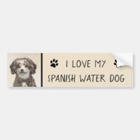 Spanish Water Dog Painting - Cute Original Dog Art