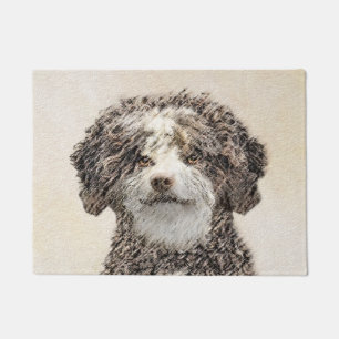 Spanish Water Dog Painting - Cute Original Dog Art Doormat