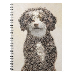 Spanish Water Dog Painting - Cute Original Dog Art Notebook