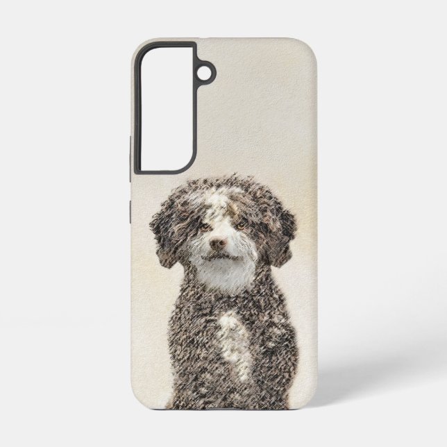 Spanish Water Dog Painting - Cute Original Dog Art Samsung Galaxy S22 Case (Back)
