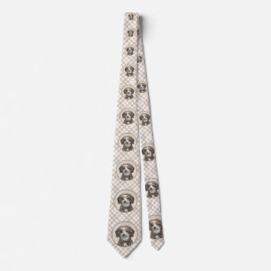 Spanish Water Dog Painting - Cute Original Dog Art Tie