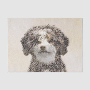 Spanish Water Dog Painting - Cute Original Dog Art Tissue Paper