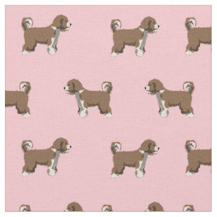 Spanish Water Dog pink dog Fabric