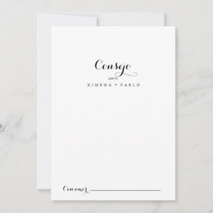 Spanish Wedding Advice Card