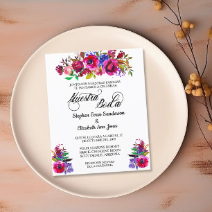 Spanish Wedding Bright Flower Nuestra Boda Invita