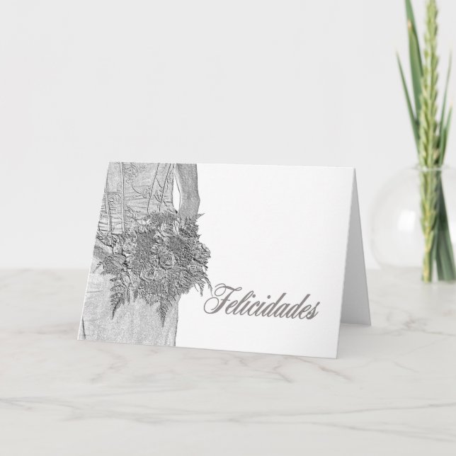 Spanish  wedding congratulations card (Front)