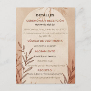 Spanish Wedding Details Card Terracotta Arch