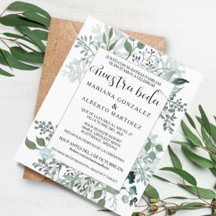 Spanish Wedding Greenery Nuestra Boda RSVP Budget