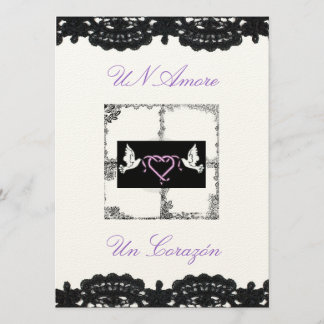 Spanish Wedding Invitation "Doves and Ribbons"