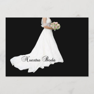 spanish wedding invitation white bridal dress on b