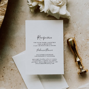 Spanish Wedding Reception Card