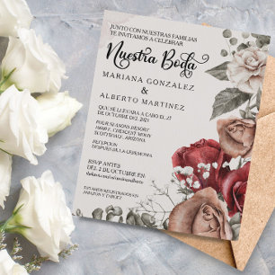 Spanish Wedding Rose Nuestra Boda RSVP Budget
