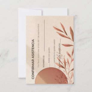 Spanish Wedding RSVP Card Terracotta Arch