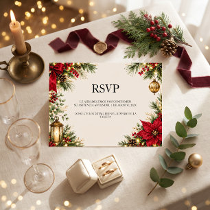 Spanish wedding RSVP, Spanish Holiday, Red gold RSVP Card