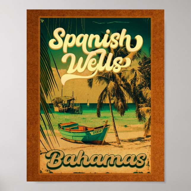 Spanish Wells Island Bahamas Souvenirs 60s Poster (Front)