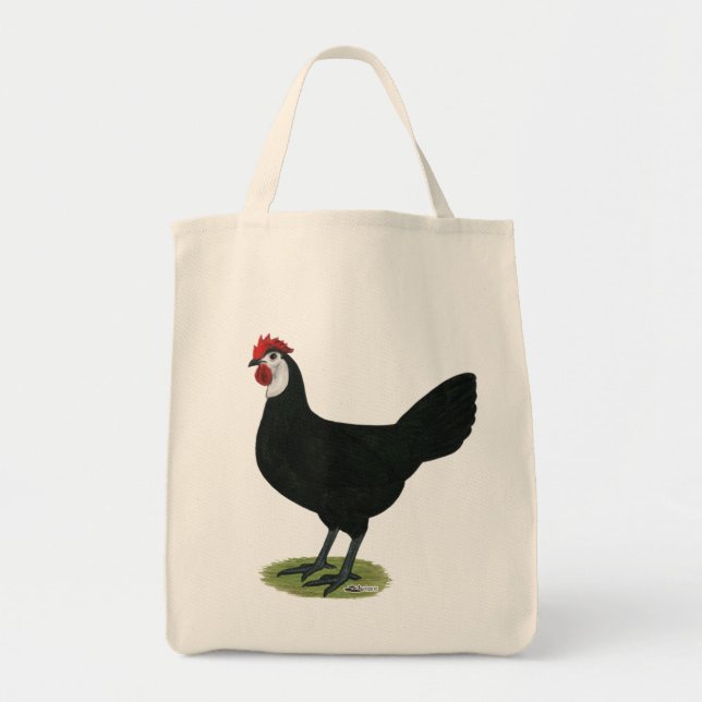 Spanish:  White-faced Hen Tote Bag (Front)