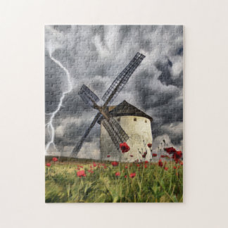 Spanish Windmill In A Storm Jigsaw Puzzle