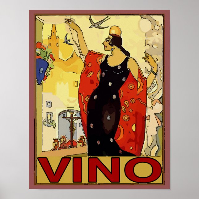 Spanish Wine, Vino Poster (Front)