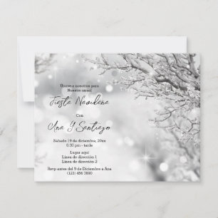 Spanish Winter Sparkles Christmas Party Invitation
