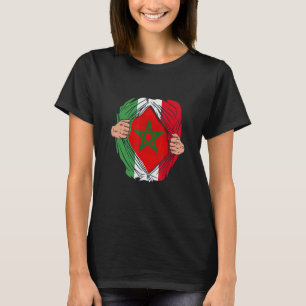 Spanish with Moroccan roots Maroc Flag with Spain T-Shirt