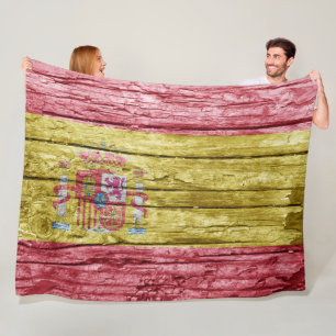 Spanish wood flag fleece blanket