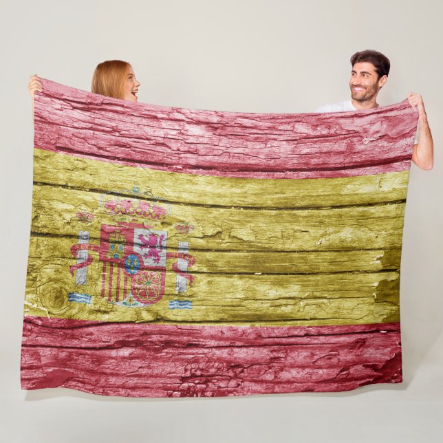 Spanish wood flag fleece blanket (In Situ)
