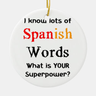 spanish words ceramic tree decoration