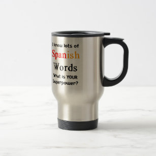 spanish words travel mug