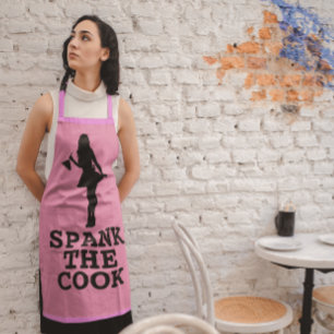 SPANK THE COOK VALENTINE'S DAY WIFE PINK Apron